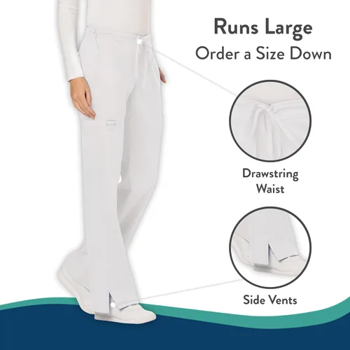 Vista 3 de Cherokee - Pantalones quirúrgicos elásticos Workwear Revolution WW120 para mujer, suaves y con cordón ajustable