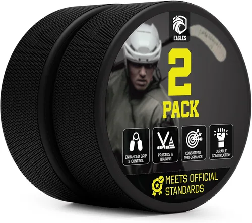 Vista 11 de EAGLES Ice Hockey Pucks 1, 2, 3, 6 or 50 Pack High Grade Pucks Official Regulation Weight & Size for Practice & Classic Training - 6 oz Diameter