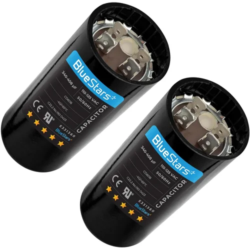 Vista 25 de Capacitor de arranque de motor [2025 Actualizado] BlueStars 88-108 uf MFD 330 VAC Voltios redondo AC eléctrico de reemplazo - Compatible