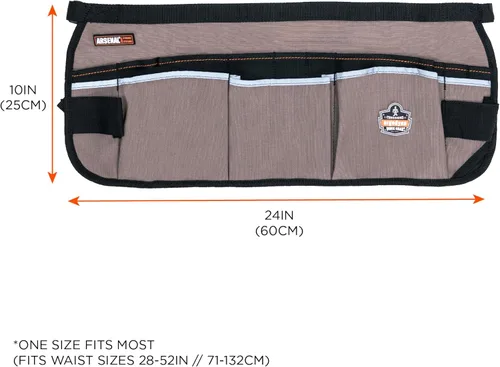Vista 8 de Ergodyne Arsenal 5706 Canvas Waist Tool Apron with 13 Pockets, Gray