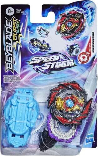 Vista 2 de Bey Blade Burst Surge Speedstorm Demise Devolos D6 Spinning Top Starter Pack – Balance Type Battling Game Top con lanzador, juguete para niños