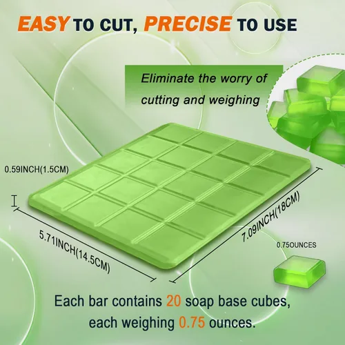 Vista 2 de Base de jabón de glicerina de 15 onzas – Base de jabón perfumada para derretir y verter para manualidades, fácil de cortar, vegana y natural