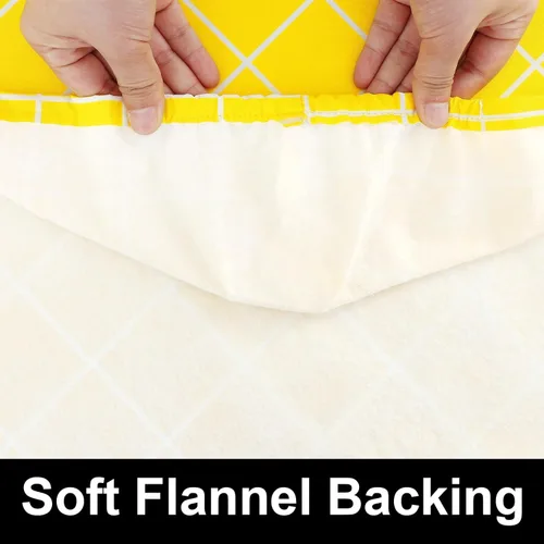 Vista 31 de Mantel rectangular, manteles de plástico elásticos ajustables con parte trasera de franela para mesas de 4 pies, manteles de vinilo impermeables