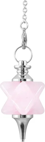 Vista 8 de SUNYIK Stone Merkaba Star Pendulum, Crystal Point Healing Reiki Dowsing Wicca Herramienta de adivinación