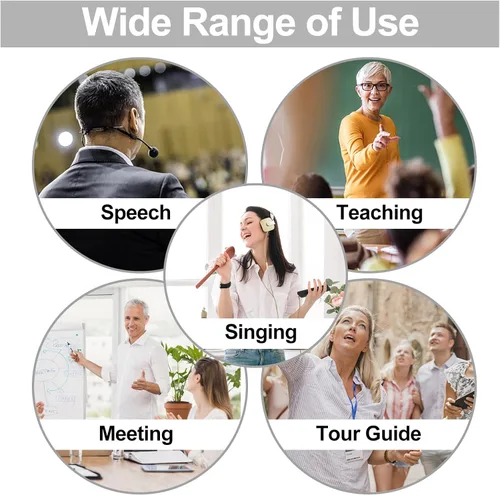 Vista 7 de Juego de 2 micrófonos para auriculares, pluma flexible con cable, conector de 0.138 in negro para profesores, altavoces, bailarines, presentaciones