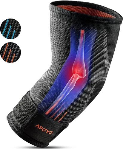 Vista 14 de APOYO Codera para tendinitis y codo de tenista, manga de compresión para artritis, entrenamientos, reduce el dolor articular durante la actividad