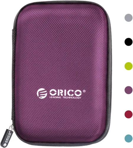 ORICO Estuche para disco duro de 2.5 pulgadas, bolsa de transporte de almacenamiento de unidad externa, impermeable, a prueba de golpes, con tamaño