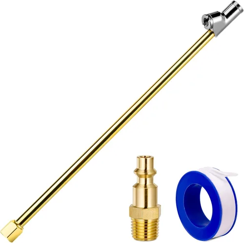 Vista 10 de LUMITECO Mandril de Aire de Doble Cabezal de Alcance Extendido de 12", Conexión de 2 Vías 1/4" FNPT Recto con Bloqueo de Pie en Mandril de Inflado