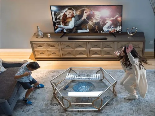 Vista 4 de onn. Roku Barra de sonido inteligente con reproductor multimedia de transmisión 4K integrado (renovado)