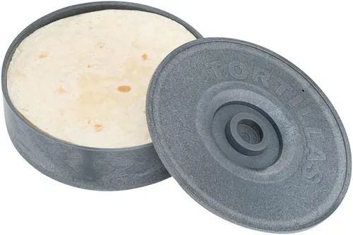 Restaurantware Calentador de tortillas de 8.5 x 2.3 pulgadas, 1 soporte para tortilla para microondas, tapa incluida, soporte de tortilla de