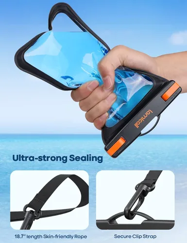Vista 5 de Lamicall Funda Bolsa Impermeable de Gran Tamaño para Teléfono – [Compatible con Funda Grande] para Galaxy S25 Ultra, S22 23 S24 Ultra con Funda