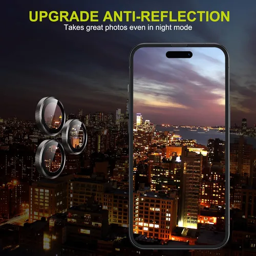 Vista 6 de WSKEN Protector de lente de cámara para iPhone 14 Pro/iPhone 14 Pro Max, [modo de disparo nocturno] Protector de pantalla de vidrio templado HD
