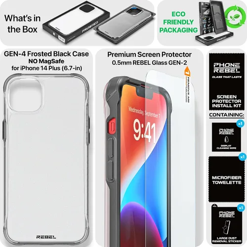 Vista 7 de Phone REBEL - Funda transparente para iPhone 14 Plus [Crystal Series Gen-4] Compatible con MagSafe Resistente, Antiarañazos, Sin Amarilleo Crystal