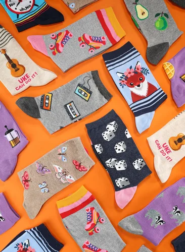 Vista 2 de Hot Sox Calcetín redondo de Santa Shark para hombre, 1 par