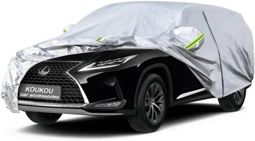 Vista 56 de KouKou Funda impermeable para automóvil SUV adecuada para BMW X1 de 2009 a 2025, 7 capas a prueba de viento para todo tipo de clima, cubierta