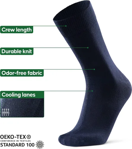 Vista 3 de DANISH ENDURANCE Paquete de 3 calcetines de viscosa de bambú, suaves y transpirables para hombres y mujeres