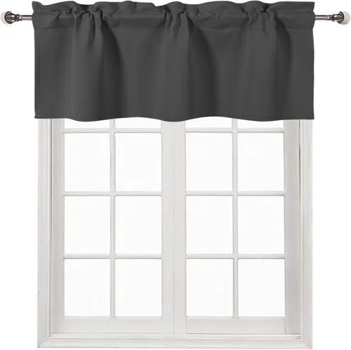 Vista 61 de DWCN Cenefa para ventana de cocina, con bolsillo para barra, para ventana, sala de estar/sótano, 36 x 16 pulgadas de largo, 1 panel, beige