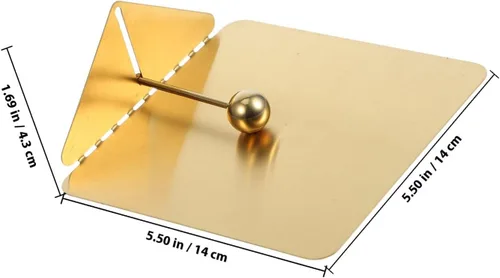 Vista 2 de Hemobllo Gold Stainless Steel Flat Napkin Holder for Tabletop with Weighted Arm, Large Standing Napkin Dispenser for Kitchen, Dining Room