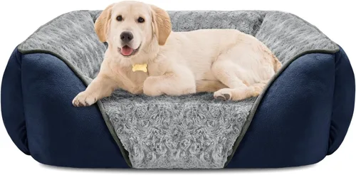 Vista 35 de INVENHO Cama para perros pequeños para perros medianos a grandes, rectangular, ortopédica, suave, relajante, duradera, con parte inferior
