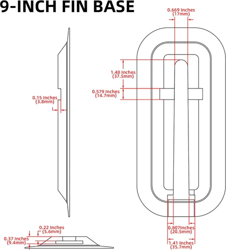 Vista 9 de LEDONNE Aleta de centro de surf y SUP de 9 pulgadas, 2 piezas (USD 4.99/1 piezas) con 1 pin adicional Instalación sin herramienta-Aleta de 9