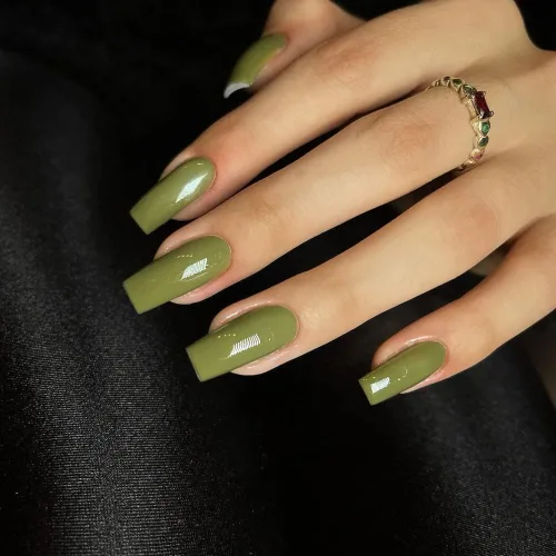 Vista 9 de Xcreando - Uñas postizas Baby Pink de longitud media y largas, estilo coffin cuadrado, uñas acrílicas con pegamento, uñas postizas de color sólido