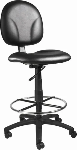 Vista 11 de Boss Office Products B1691-BK Stand Up Taburete de dibujo de tela con brazos ajustables en negro