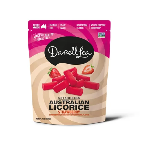 Vista 10 de Darrell Lea Regaliz australiano suave, sin OGM, sin aceite de palma, a base de plantas, sin jarabe de maíz con alto contenido de fructosa, dulce