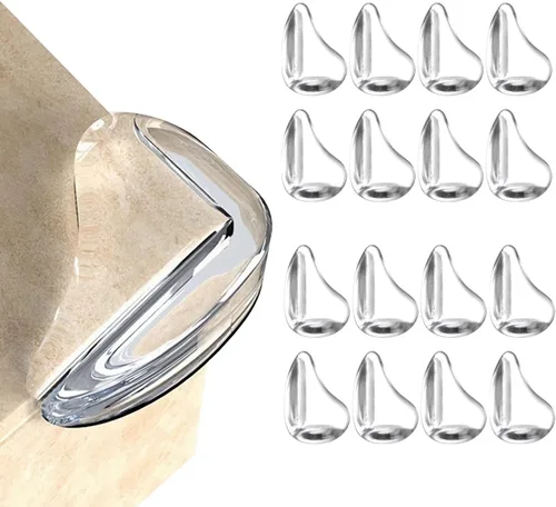 Vista 11 de Paquete de 12 protectores de esquina para bebé, protectores de esquina transparentes, protector de esquina de muebles y parachoques de seguridad