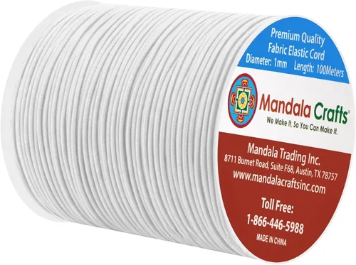 Vista 72 de Mandala Crafts Cordón elástico aguamarina de 0.039 in para la fabricación de joyas – 109 yardas de cordón elástico redondo cuerdas elásticas