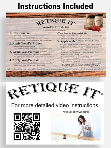 Vista 9 de Retique It Kit multiusos con acabado de madera - GO Beyond de madera falsa con imprimación a base de madera líquida pintable y tinte de gel - 60