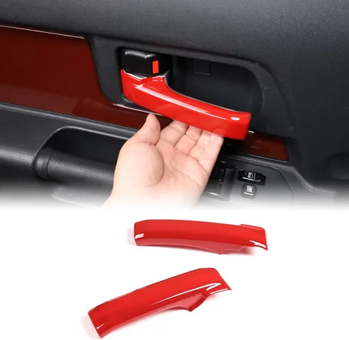 Vista 12 de Cubierta de protección para manija interior de puerta compatible con Toyota FJ Cruiser 2007-2021 2 piezas, cubiertas para manijas interiores