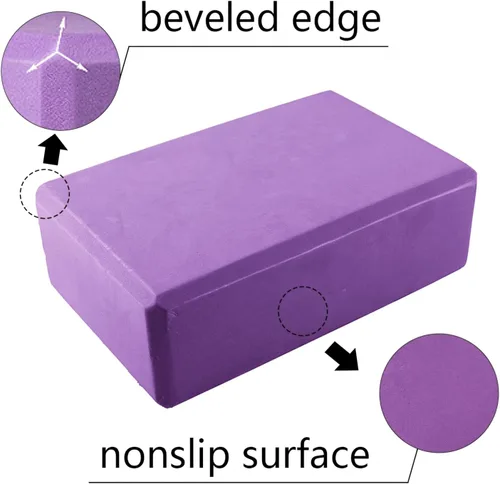 Vista 4 de Muka Bloque de yoga personalizado azul ejercicio ejercicio ejercicio fitness ladrillo, grabado Pilates Stretch Brock