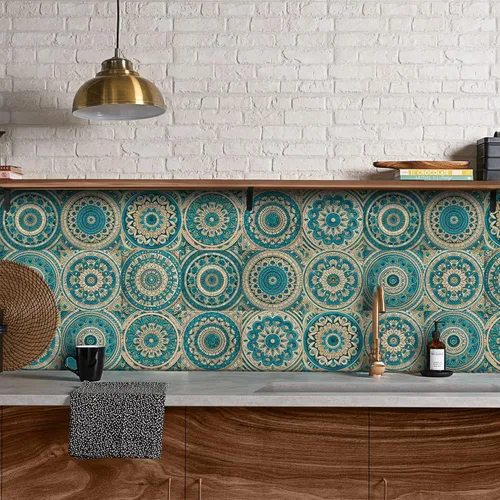 Vista 36 de Alwayspon Adhesivo para azulejos de pared moriscos para despegar y pegar, calcomanías de vinilo autoadhesivas para azulejos de cocina y baño, 5.9 x