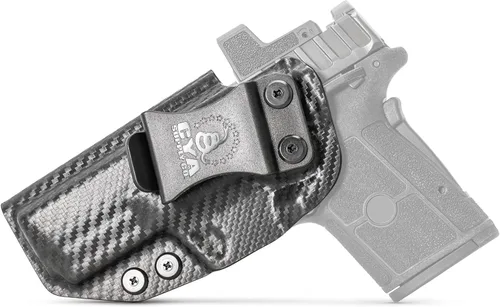 Vista 105 de CYA Supply Co. - Fundas IWB de fibra de carbono listas para ópticas - Múltiples ajustes - Compañía de veteranos - Hecho en EE. UU