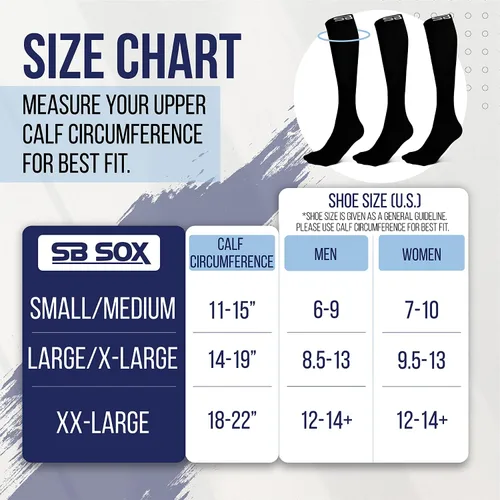 Vista 3 de SB SOX 3-Pair Compression Socks (15-20mmHg) for Men & Women Best Socks for All Day Wear!