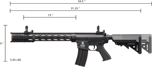 Vista 6 de Lancer Tactical Gen 2 Pistola de perdigones resistente M4 SPR Interceptor, eléctrica, polímero, completa, semiautomática, 1000 rondas, bolsa de 0.01