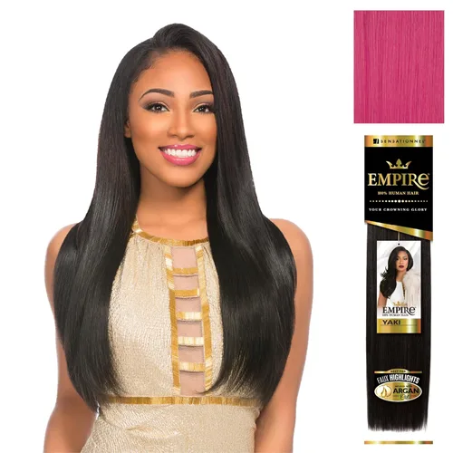 Vista 31 de Empire Yaki – 100% pelo humano Remy, tejido suave Yaki con aceite de argán, Sensationnel