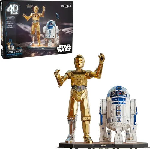 Vista 16 de 4D Build, Star Wars T-65 X-Wing Starfighter - Kit de modelo 3D, coleccionable de Star Wars y decoración de escritorio, rompecabezas para adultos
