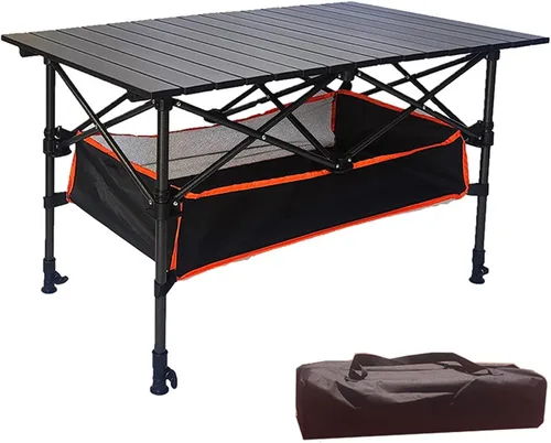 Mesa plegable portátil de altura ajustable ligera, con bolsa de transporte para cocinar al aire libre, picnic, campamento, barco, viajes (tamaño :