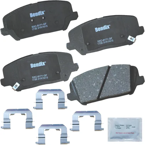 Vista 32 de Pastillas de Freno Delanteras Cerámicas Bendix Priority1 CFC430A para Modelos Selectos INFINITI G35, I30, Nissan 350Z, Altima, Juke, Maxima, Sentra