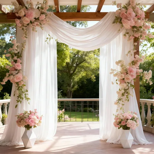 Vista 20 de PARTISKY Tela drapeada para arco de boda, cortinas negras de 19 pies, cortinas transparentes para telón de fondo, decoración de arco de boda