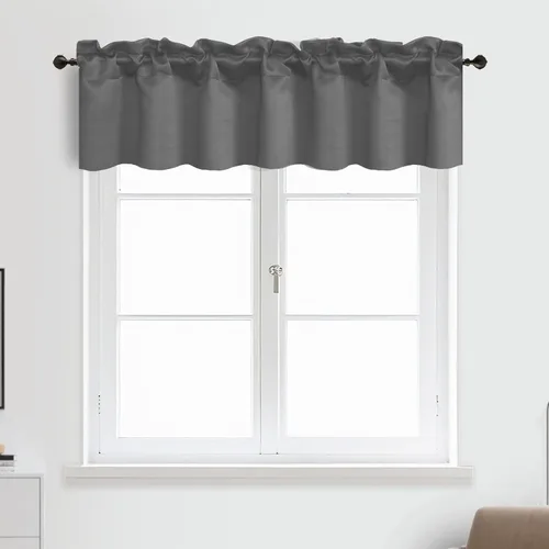 Vista 53 de Aquazolax Half Window Curtains 24 Inch Length, 28" Wide Rod Pocket Small Window Treatment for Kitchen, Bathroom, Camper, Beige, 2 Panels Set