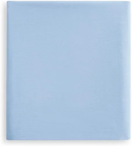 Linen Closet Sábana bajera ajustable de 100% algodón solamente - Tamaño Full, azul - Tejido de percal nítido, fresco y transpirable, bolsillo