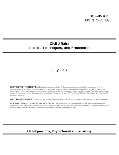 FM 3-05.401 Civil Affairs Tactics, Techniques, and Procedures
