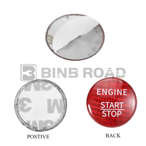 Vista 3 de Cubierta de Botón de Arranque y Parada del Motor de Fibra de Carbono Compatible con Mercedes Benz A220 C300 GLC300 GLA250, Negro