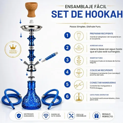 Vista 3 de Mini cachimba de 11" con estuche y accesorios, zafiro azul
