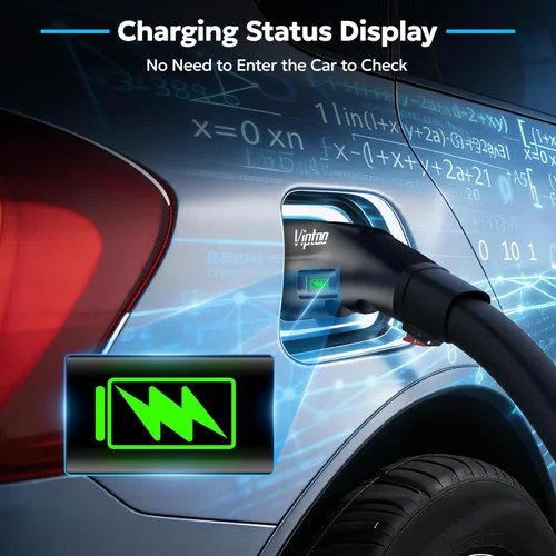 Vista 3 de VIPTOO Adaptador Tesla a J1772 60A 250V AC — NACS EV conector de carga con pantalla de estado de carga para Tesla Wall/Destino/Cargador móvil, carga