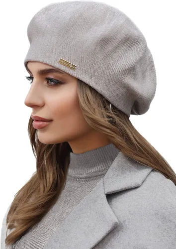 Braxton Tan - Boinas de punto marrón de lana con forro cálido sombrero de París francés para mujer Café Light Coffee