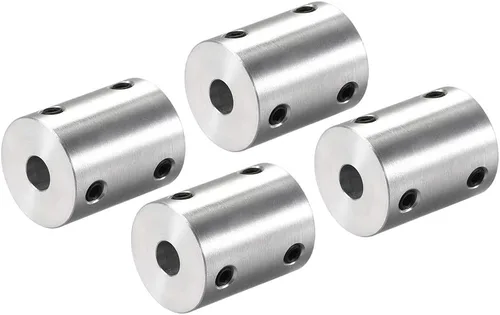 Vista 11 de uxcell Juego de acoplamiento rígido de 0.197 in a 0.197 in Tornillo L25XD20 aleación de aluminio, conector de acoplador de eje, accesorios de motor