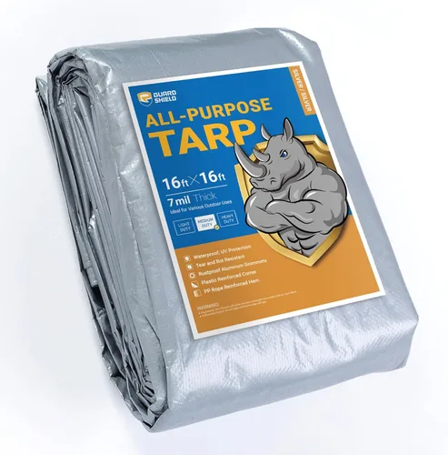 Vista 58 de GUARD SHIELD - Lona negra impermeable de 6 x 6 pies, cubierta de lona de polietileno, de servicio medio y uso general de 7 mil